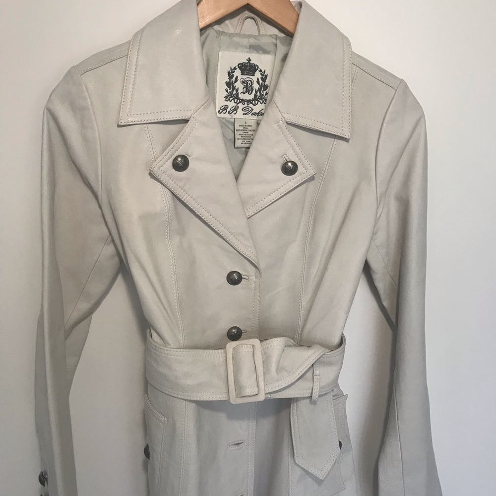 BB Dakota Genuine Leather Trench Coat. Sz. Small